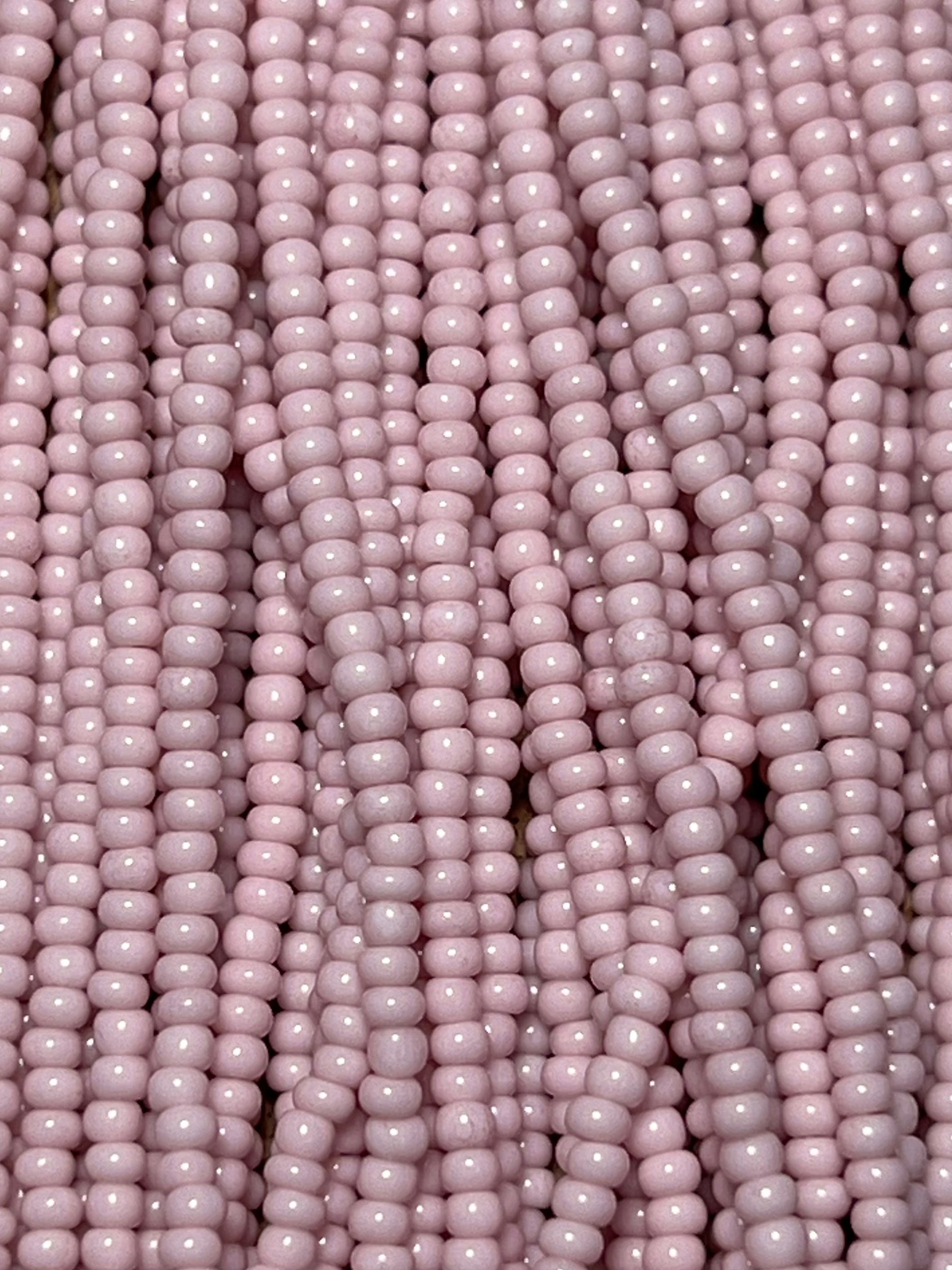 Czech Seed Beads, 11/0 - Solgel Chalk Pink (Strung) Hank